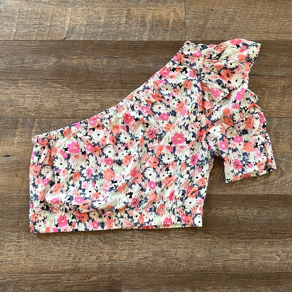 Universal Thread One Shoulder Floral Print Top - Picture 2 of 9
